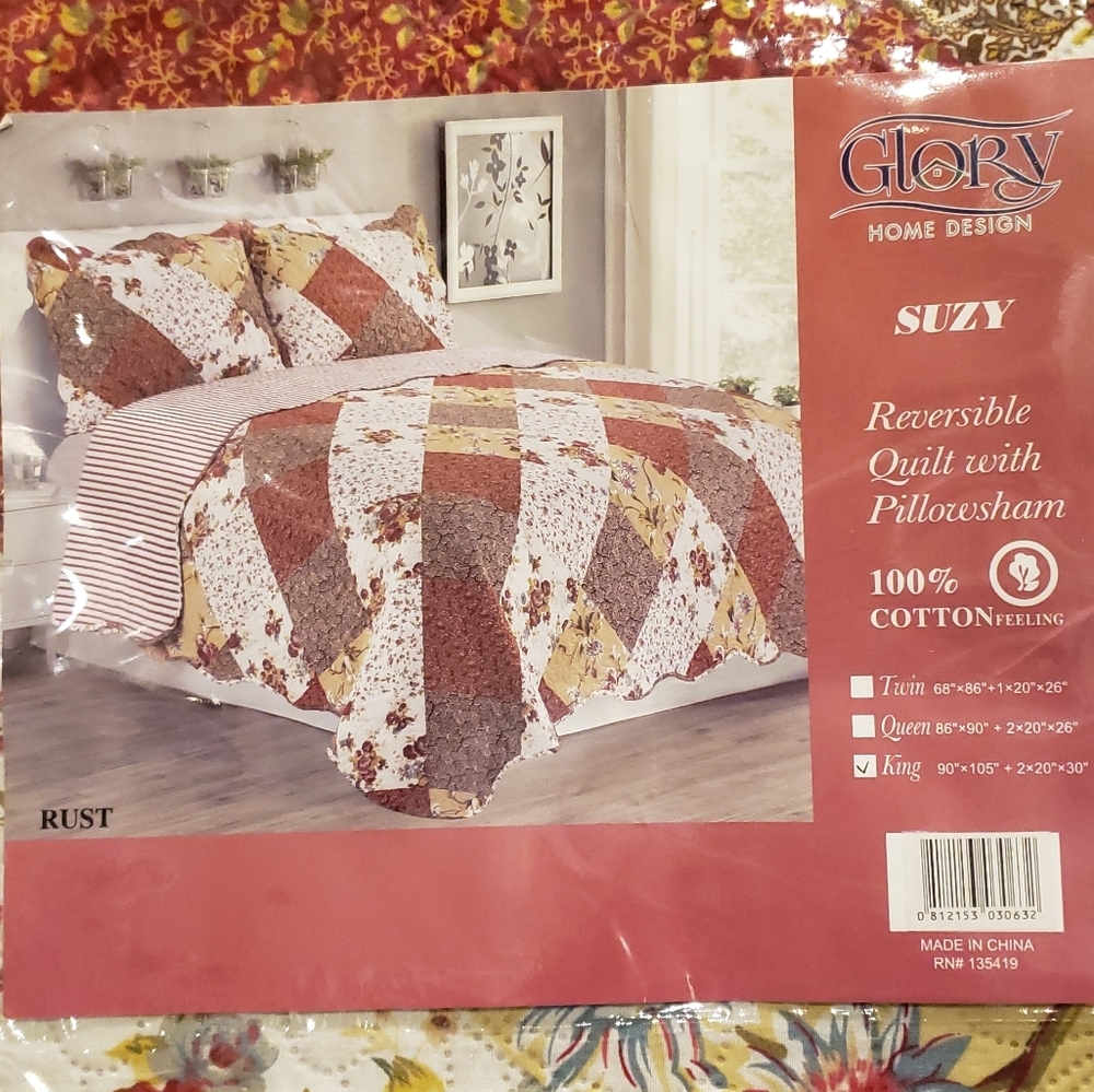 Reversible Quilt with Shams